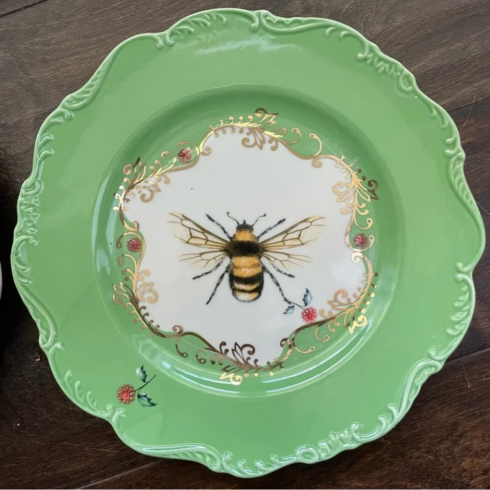 Vintage Anthropologie Lou Rota NATURE TABLE DESSERT PLATE Set of 6 - Picture 8 of 16